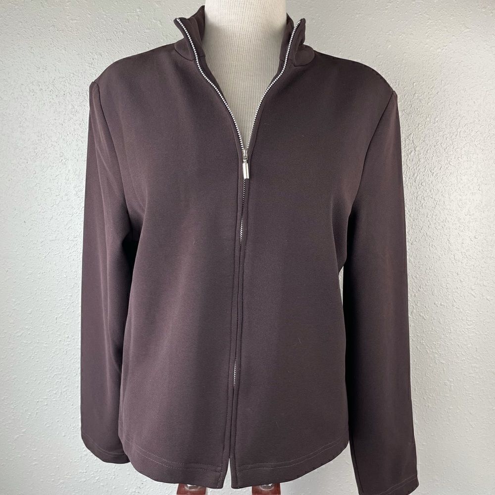 NWT Briggs Brown Full Zip Light Jacket Size M